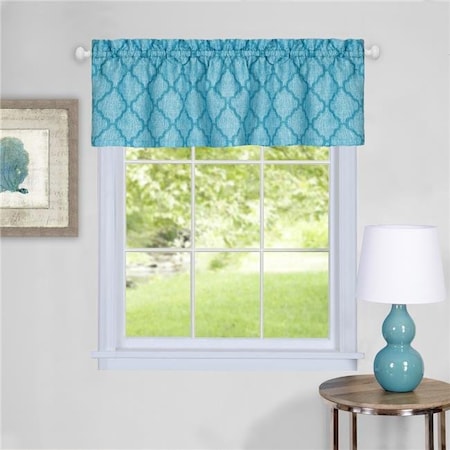 58 X 14 In. Colby Window Curtain Valance; Turquoise